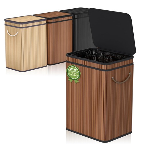 80l großer bambus mülleimer - 80l,