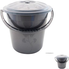 GRAUER AUFBEWAHRUNGSEIMER MIT